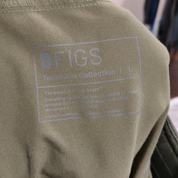 Figs Kade green staight leg nurse scrubs bottoms cargo womens Large - Picture 7 of 7